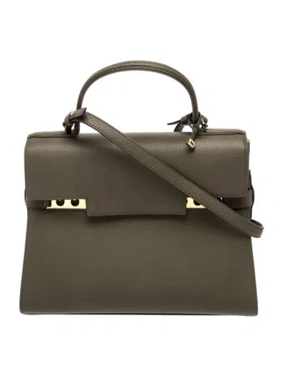 Pre-owned Delvaux Leather Tempête Pm In Green
