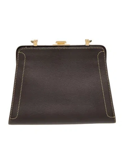 Pre-owned Delvaux Leather Top Handle Bag In Black