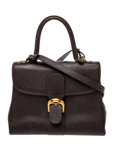 Pre-owned Delvaux Leather Top Handle Bag In Brown