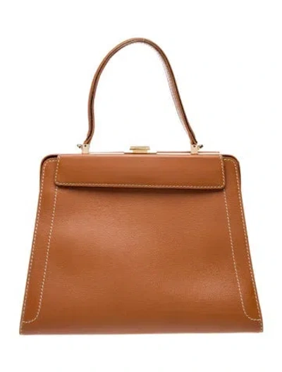 Pre-owned Delvaux Leather Top Handle Bag In Brown