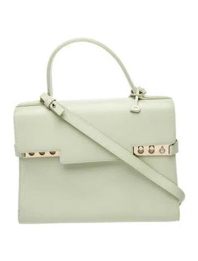 Pre-owned Delvaux Leather Top Handle Bag In Green