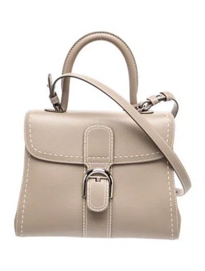 Pre-owned Delvaux Leather Top Handle Bag In Grey