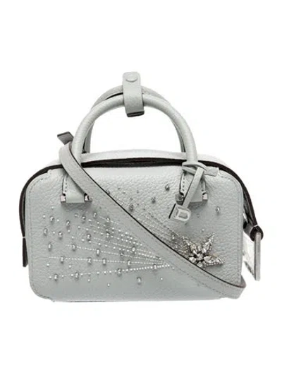 Pre-owned Delvaux Leather Top Handle Bag Mini In Blue