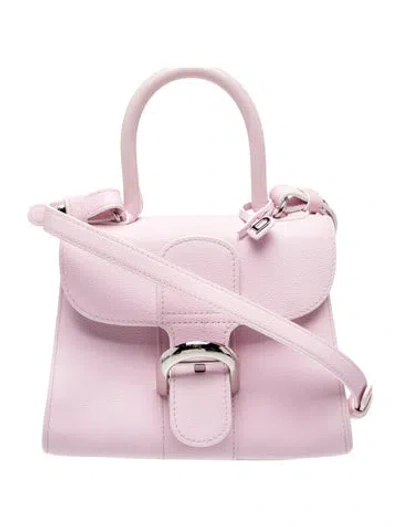 Pre-owned Delvaux Leather Top Handle Bag Mini In Pink