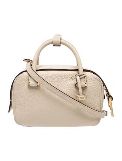 Pre-owned Delvaux Leather Top Handle Bag In Neutral
