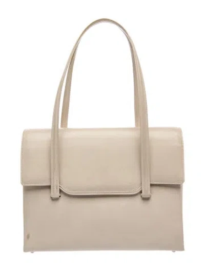 Pre-owned Delvaux Leather Top Handle Bag Vintage In Neutral
