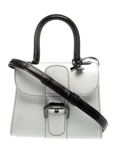 Pre-owned Delvaux Leather Top Handle Bag In White