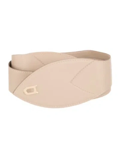 Pre-owned Delvaux Leather Waist Belt In Neutrals