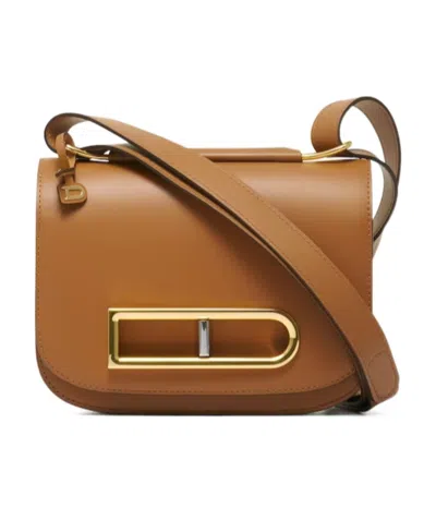 Delvaux Lingot Flip Shoulder Bag In Brown