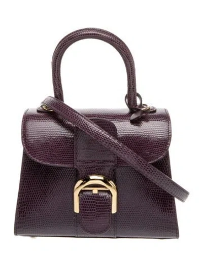 Pre-owned Delvaux Lizard Brillant Mini In Purple