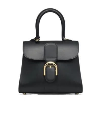 Delvaux Logo Shoulder Bag In Black