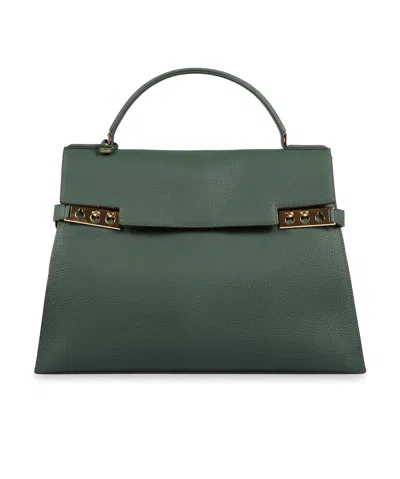 Delvaux Logo Shoulder Bag In Green