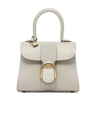 Delvaux Logo Shoulder Bag In White