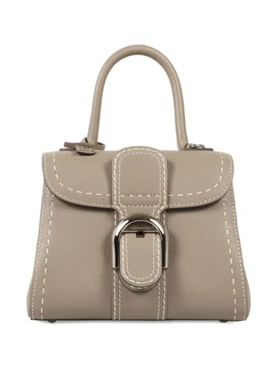 Delvaux Mini Brillant Surpiqué Tote Bag In Neutral