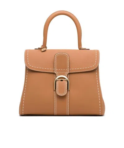 Delvaux Mm Logo Handbag In Brown