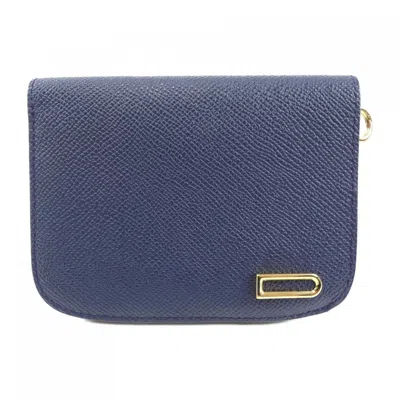 Pre-owned Delvaux Navy Middle Wallet (bi-fold) ()
