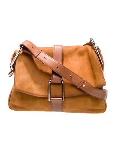 Pre-owned Delvaux Nubuck Givry In Brown