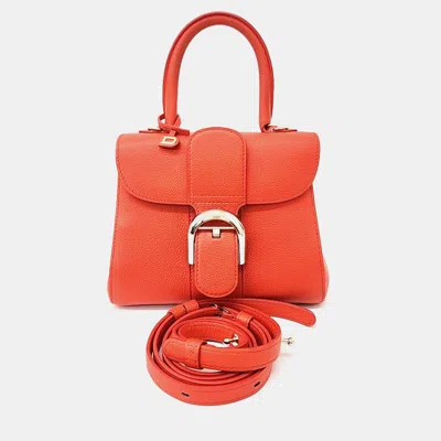 Pre-owned Delvaux Orange Leather Briand Mini Box