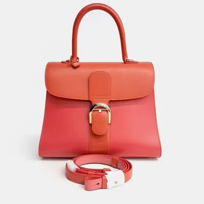 Pre-owned Delvaux Orange Pink Leather Brillant Mm