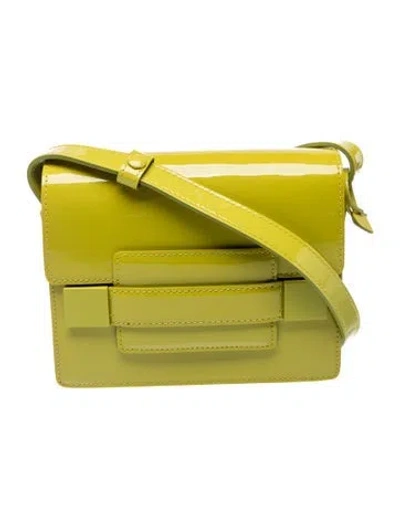 Pre-owned Delvaux Patent Leather Madame In Green