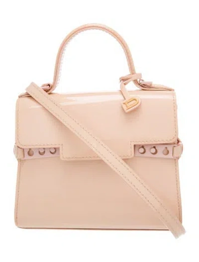 Pre-owned Delvaux Patent Leather Tempête Micro In Neutral