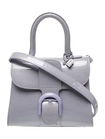 Pre-owned Delvaux Patent Leather Top Handle Bag In Purple