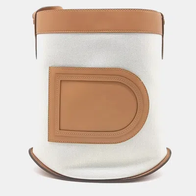 Pre-owned Delvaux Pin Crossbody Bag In Beige