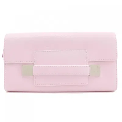 Pre-owned Delvaux Pink Long Wallet (tri-fold) ()
