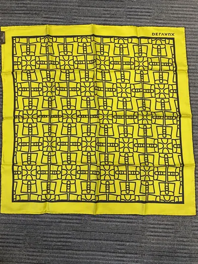 Delvaux Printed Silk Scarf In Yellow