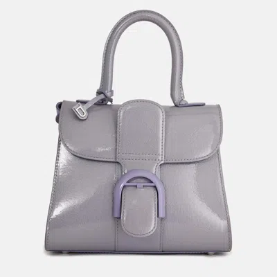Pre-owned Delvaux Purple Patent Leather Mini Brilliant Bag With Strap