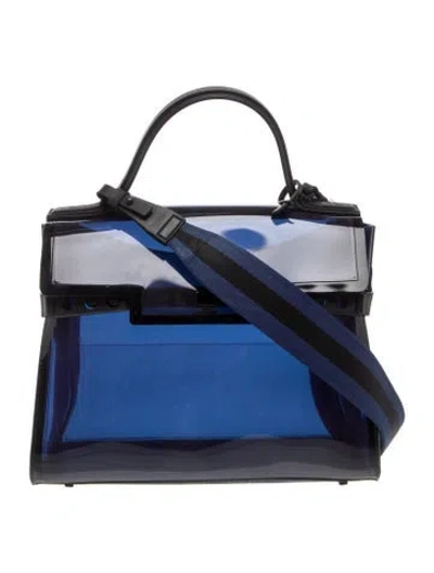 Pre-owned Delvaux Pvc Tempête Gm In Blue