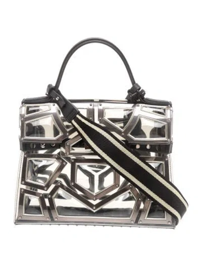 Pre-owned Delvaux Pvc Tempête Le Gladiator W/ Strap Gm In Black/clear