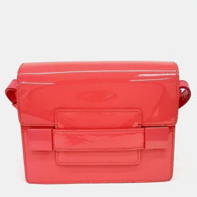 Pre-owned Delvaux Red Leather Patent Madame Mini