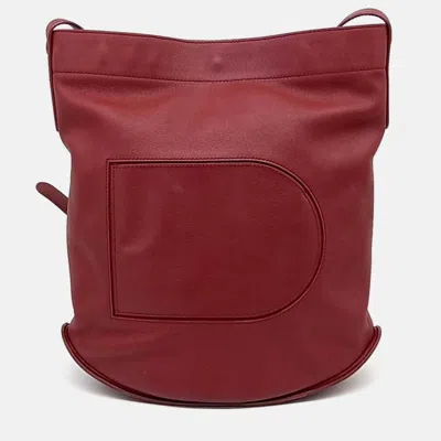 Pre-owned Delvaux Red Leather Pin Shoulder Bag