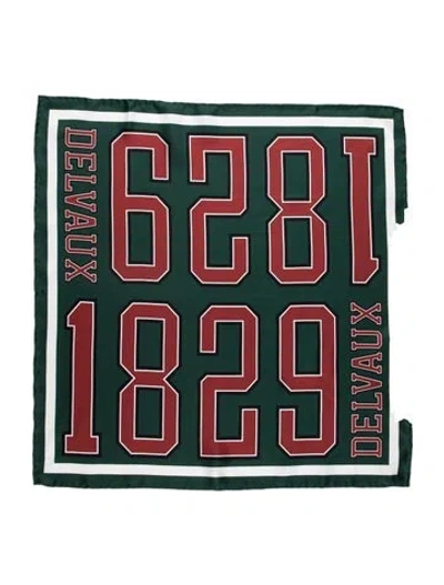 Pre-owned Delvaux Silk Graphic Print Scarf In Green