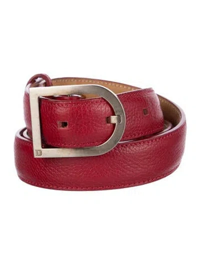 Pre-owned Delvaux Skinny Leather Belt In Red
