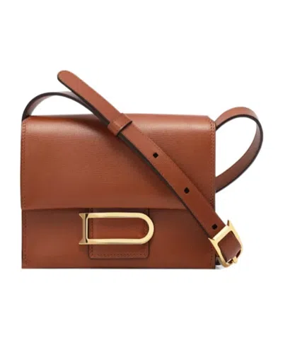 Delvaux Small Léonce Flip Shoulder Bag In Brown