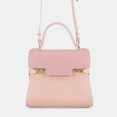 Pre-owned Delvaux Tempate Pink/jasmin Flower Leather Size Pm