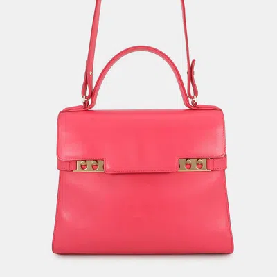 Pre-owned Delvaux Tempate Rose Candy Calf Leather Size Mm In Pink