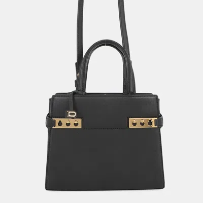 Pre-owned Delvaux Tempe Crash Black Calf Leather Size Small