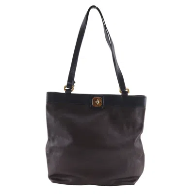Pre-owned Delvaux Tote Bag Leather Brown Leather Tote Bag Bag ()