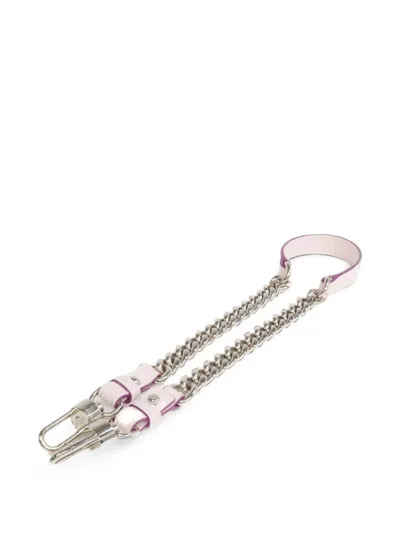 Pre-owned Delvaux Vintage Chain Leather Shoulder Strap In Pink