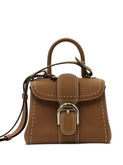 Pre-owned Delvaux Vintage Mini Top-handle Tote Bag In Brown