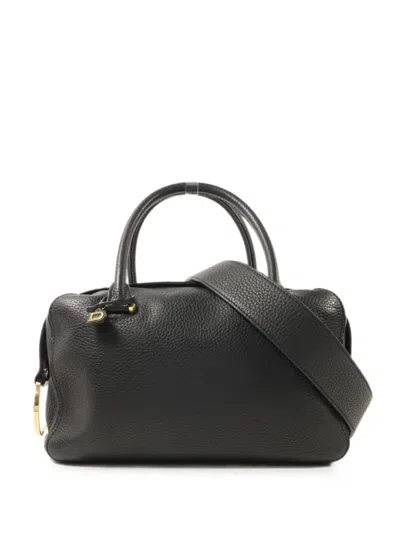 Pre-owned Delvaux Vintage Mm Cool Box Leather Tote Bag In Black