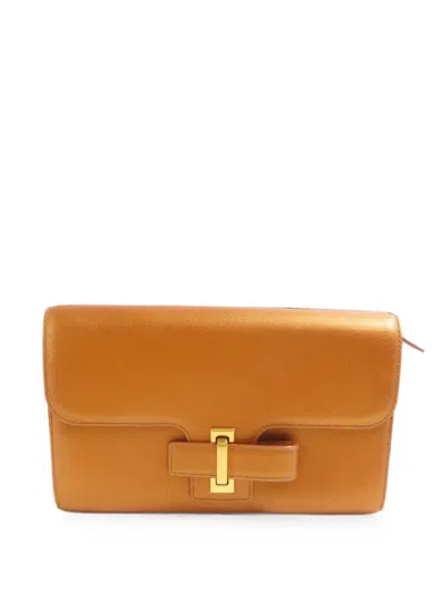 Pre-owned Delvaux Vintage Simplissime Leather Wallet In Brown