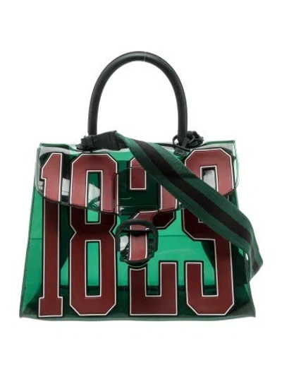 Pre-owned Delvaux Vinyl Brillant Hero Gm In Green