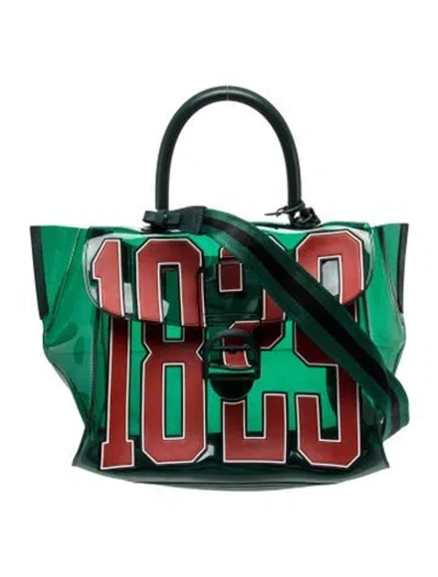 Pre-owned Delvaux Vinyl Tote In Green