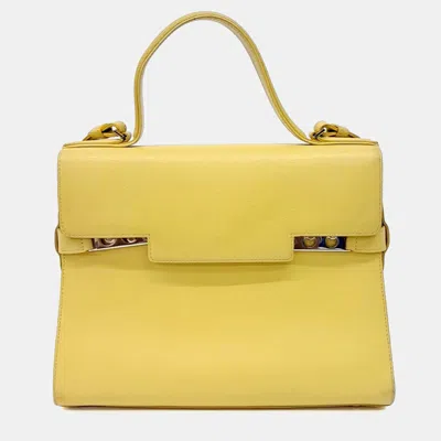 Pre-owned Delvaux Yellow Leather Tompête Gm
