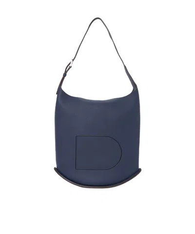 Delvaux Zippered Shoulder Bag In Blue