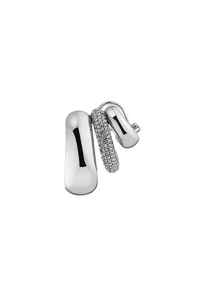 Demarson Alexa Trio Single Ear Cuff In Iridium & Pave